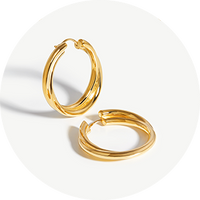 Ripple Oversized Stud Earrings | 18k Gold Plated