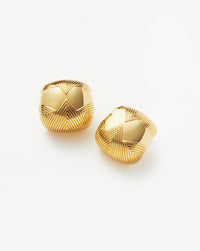 Ripple Oversized Stud Earrings | 18k Gold Plated